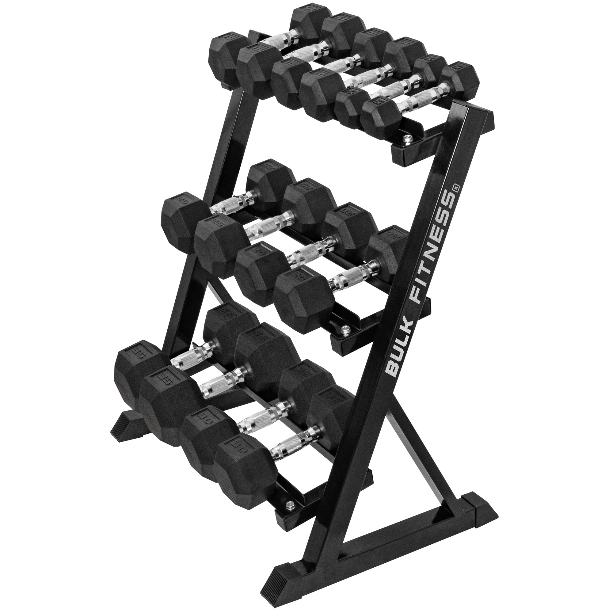 MANCUERNAS HEXAGONALES DE 7 PARES (5-35 LB) CON RACK