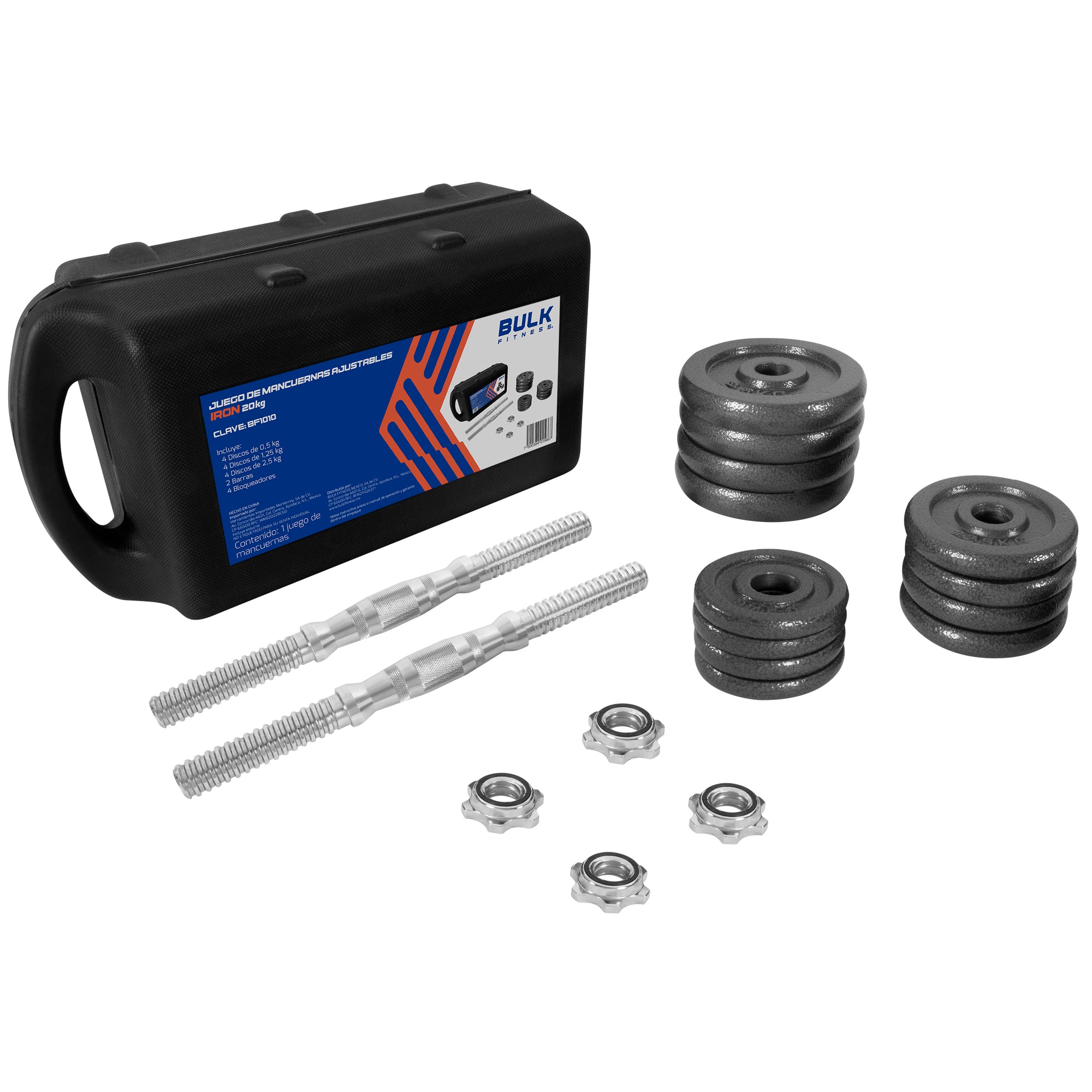 JUEGO DE MANCUERNAS AJUSTABLES IRON 20 KG